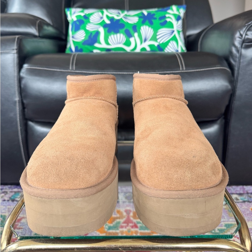 UGG Women's Brown Suede Ultra Mini Platform Boots